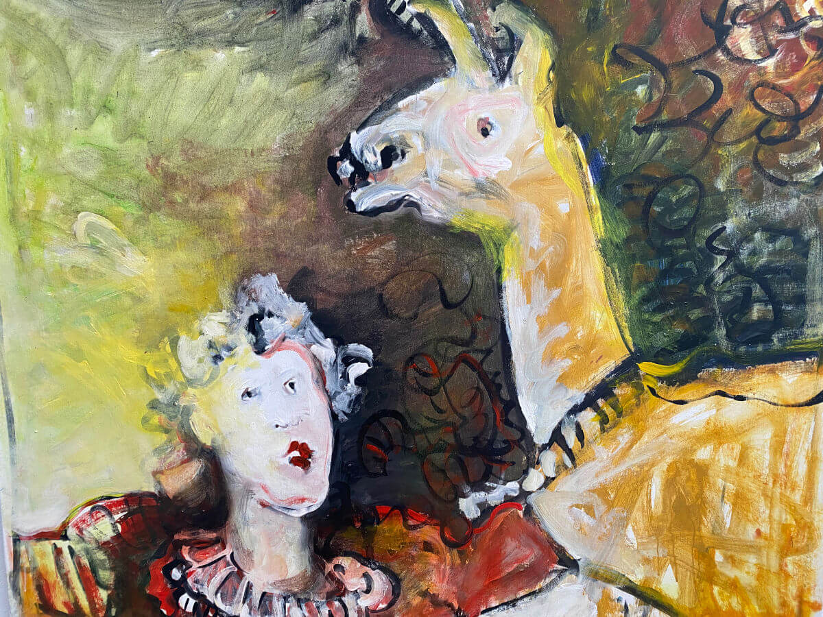 vrouw en lama - Nolf Gysseling